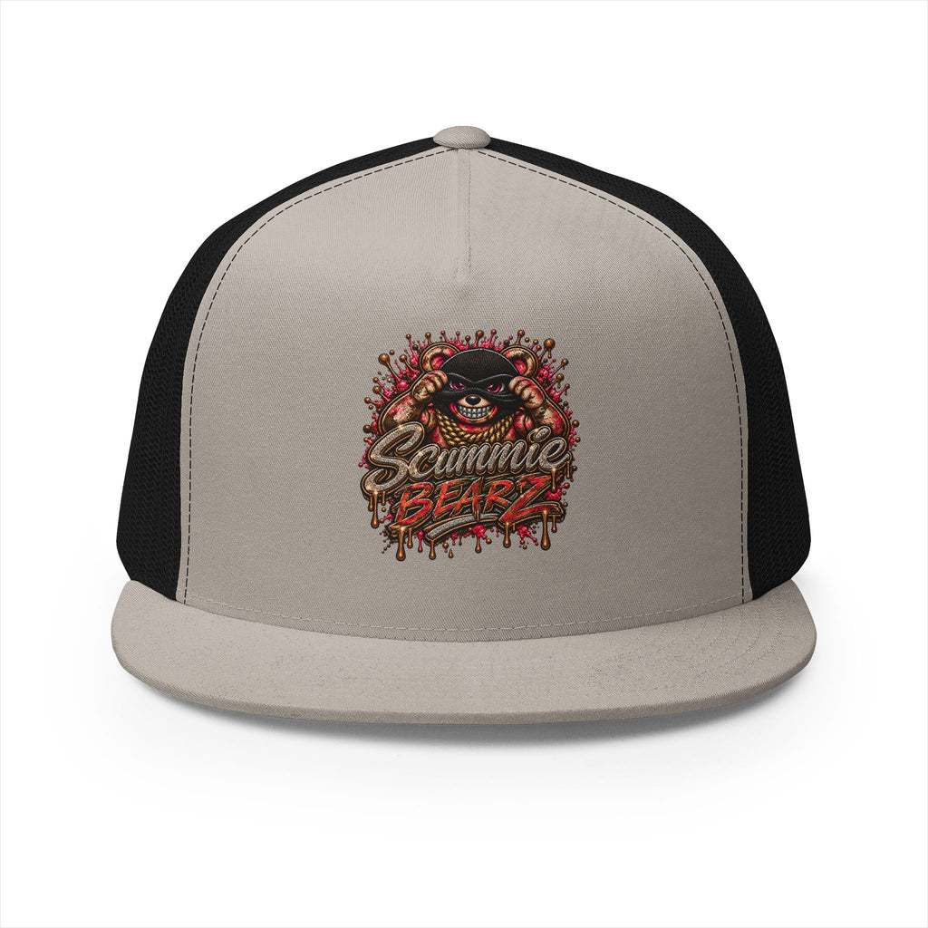 5 Panel Trucker Cap-RED/GOLD MASK LOGO-SCUMMIEBEARZ™