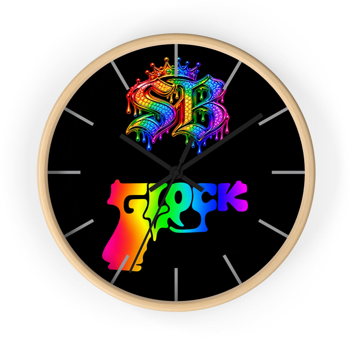 Wall Clock-RAINBOW GLOCK/SB LOGO-SCUMMIEBEARZ™️