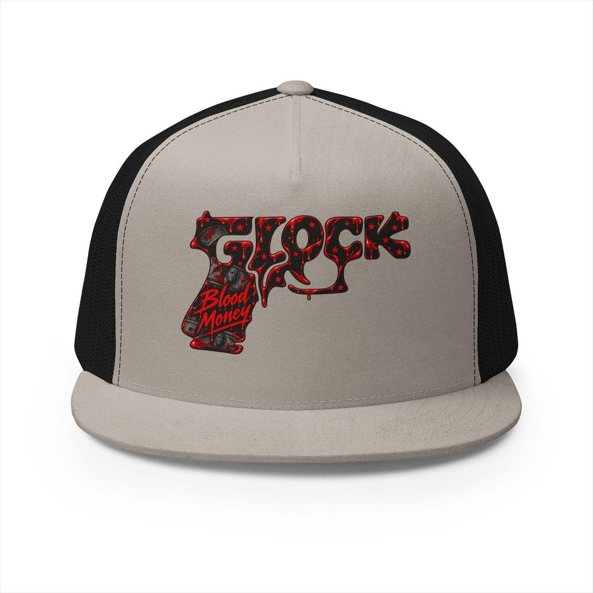 5 Panel Trucker Cap-BLOOD MONEY GLOCK-SCUMMIEBEARZ™️