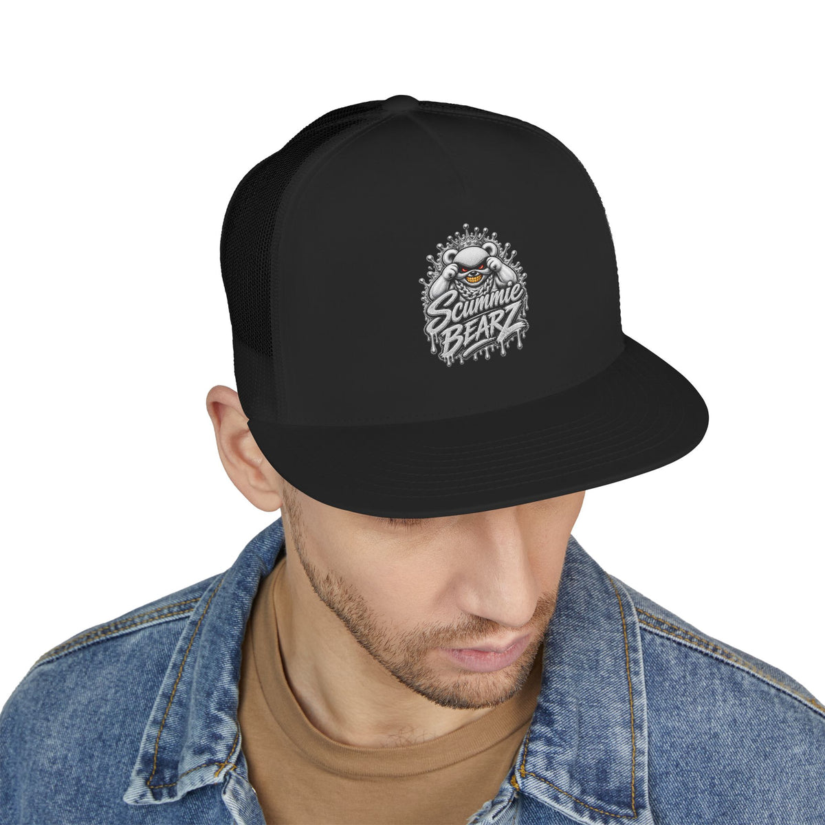 5 Panel Trucker Cap-SILVER MASK LOGO-SCUMMIEBEARZ™