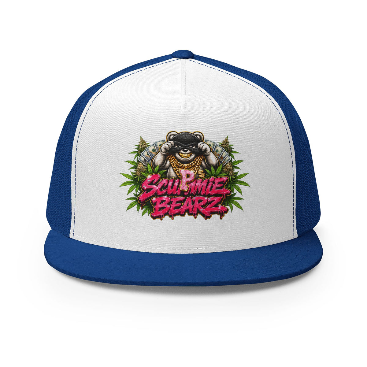 5 Panel Trucker Cap-WEED MASK LOGO-SCUMMIEBEARZ™