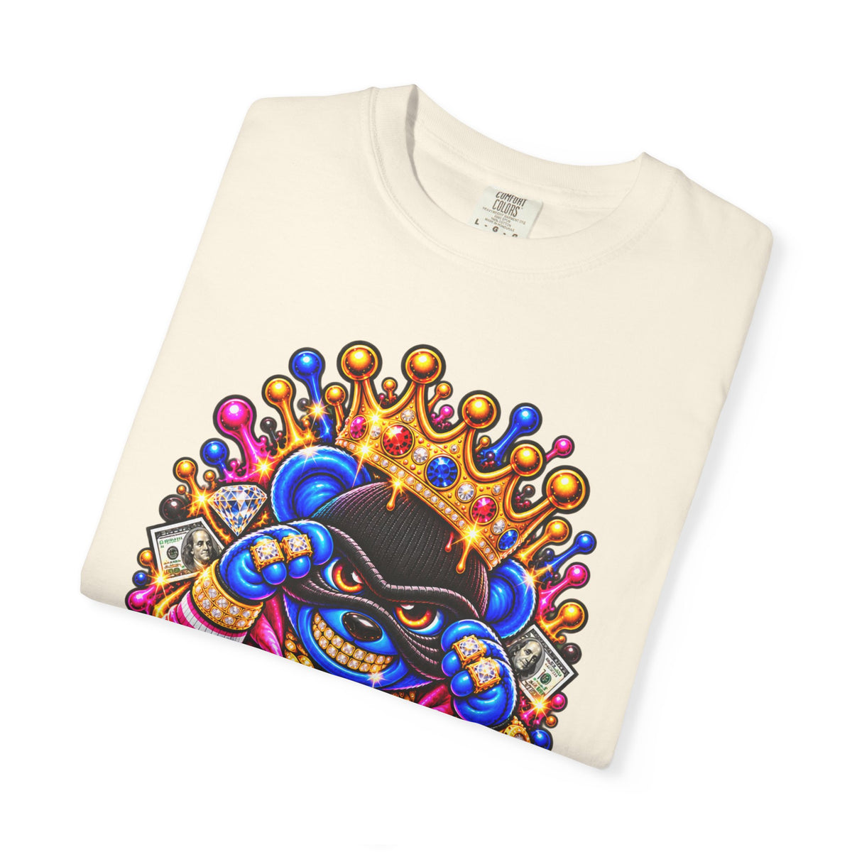 Unisex Garment-Dyed T-shirt-MULTI COLOR CROWN MASK LOGO GLOCK -SCUMMIEBEARZ™