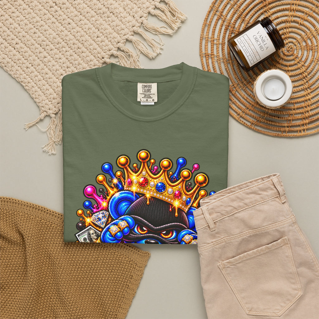 Unisex Garment-Dyed T-shirt-MULTI COLOR CROWN MASK LOGO GLOCK -SCUMMIEBEARZ™