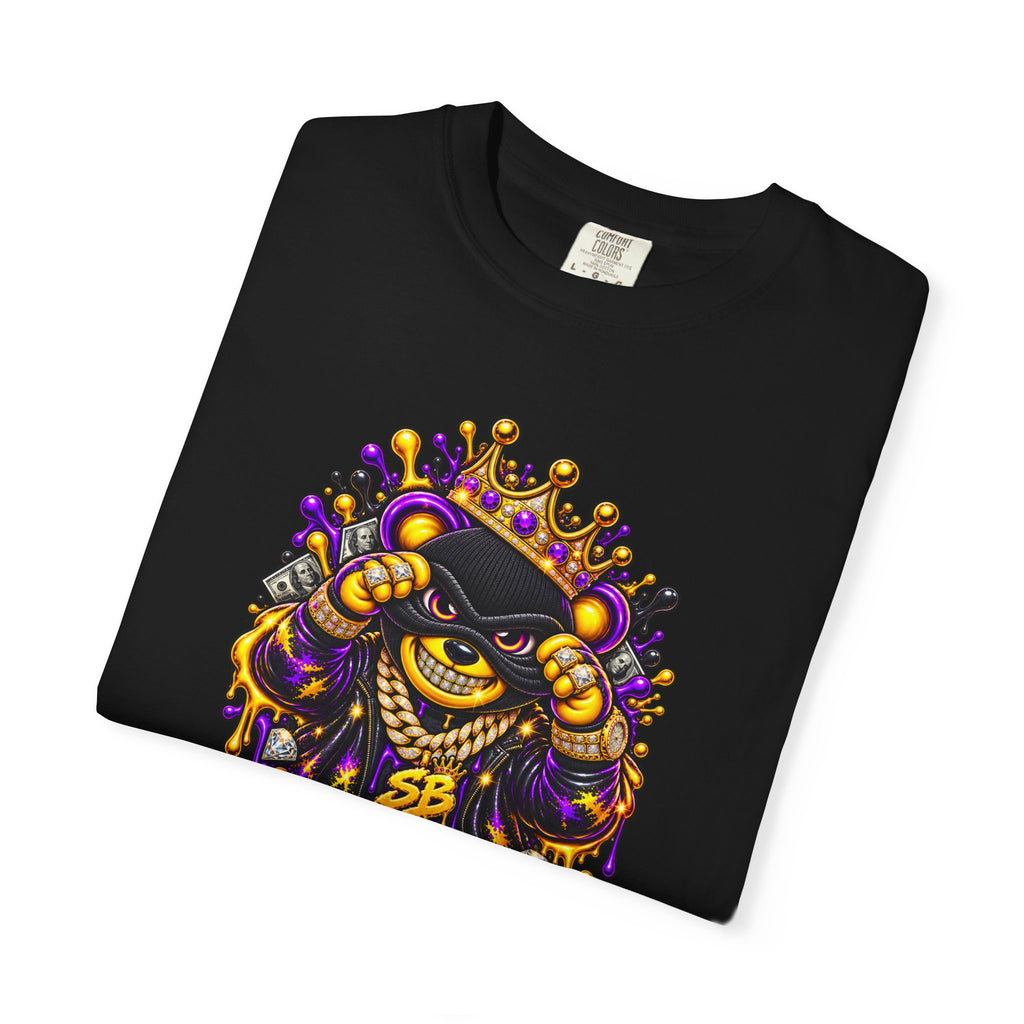 Unisex Garment-Dyed T-shirt-PURPLE&G9D CROWN MASK LOGO TRAP HOUSE MEET-SCUMMINGBEARZ™