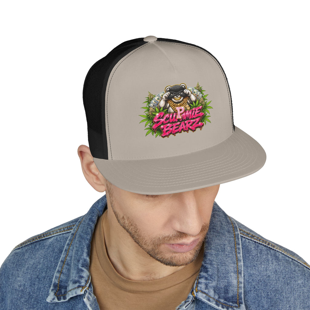 5 Panel Trucker Cap-WEED MASK LOGO-SCUMMIEBEARZ™
