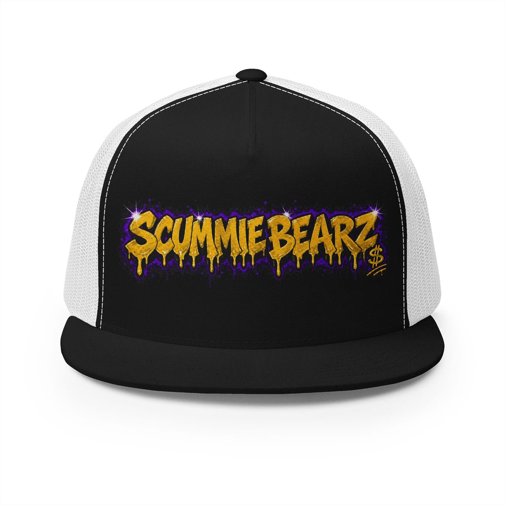 5 Panel Trucker Cap-GOLD/PURPLE SCUMMIEBEARZ LOGO-SCUMMIEBEARZ™