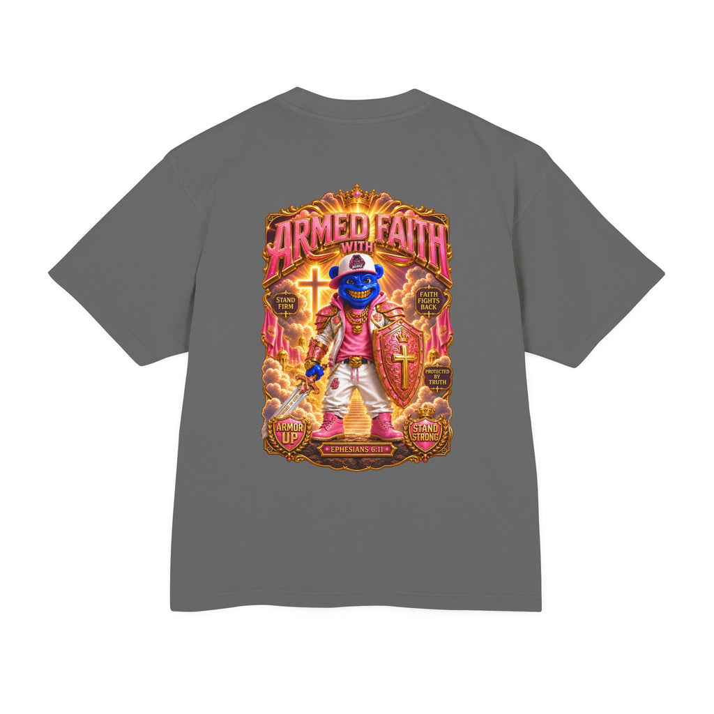 Unisex Urban Heavy Tee ARMORED FAITH™ | FAITH FIGHTS BACK CHRISTIAN STREETWEAR TEE-SCUMMIEBEARZ™️