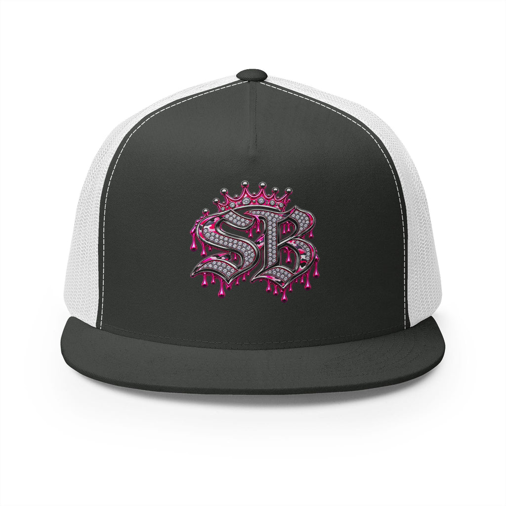 5 Panel Trucker Cap-PINK/SILVER SB LOGO-SCUMMIEBEARZ™