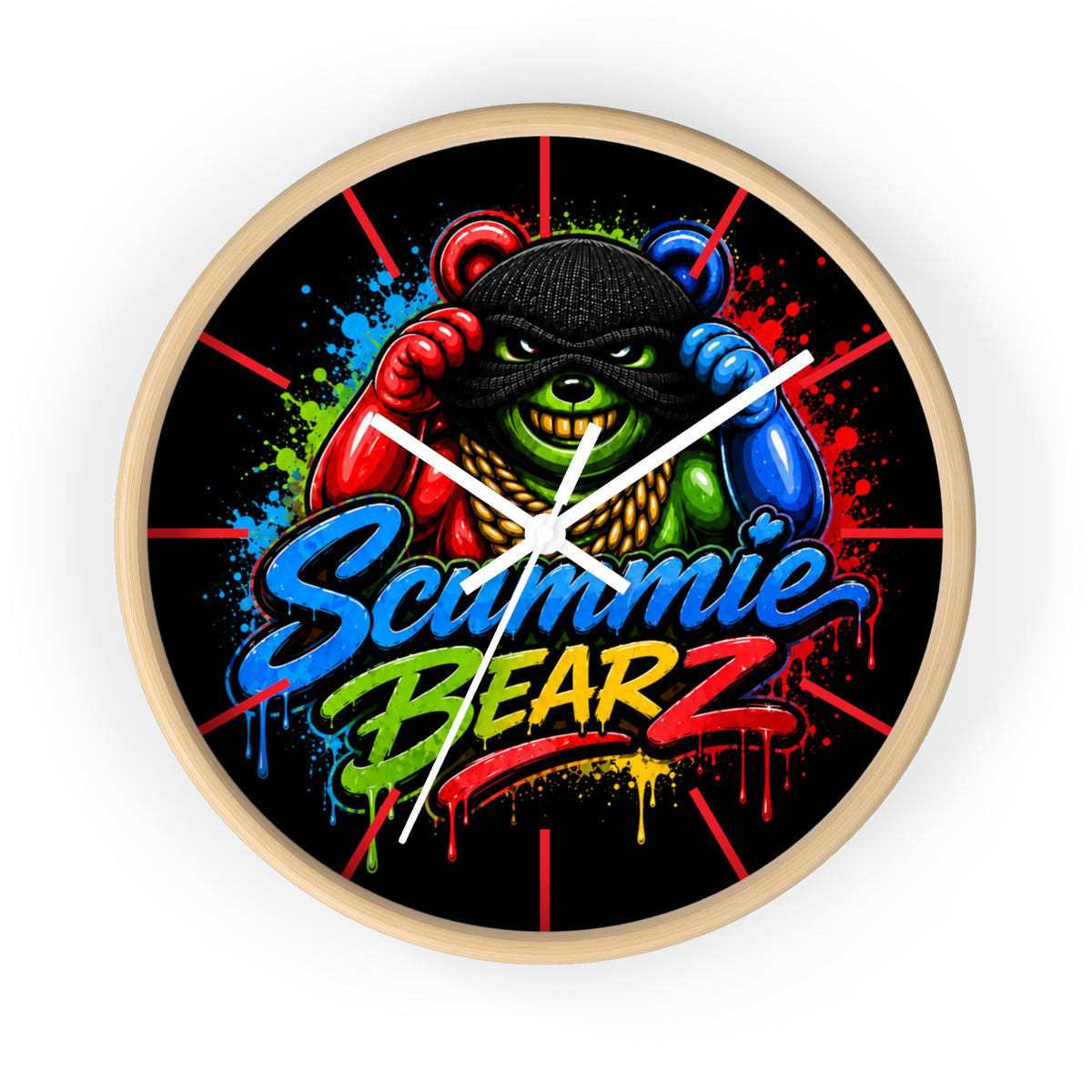 Wall Clock-RAINBOW MASK LOGO-SCUMMIEBEARZ™️