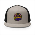 5 Panel Trucker Cap-GOLD/PURPLE MASK LOGO-SCUMMIEBEARZ™