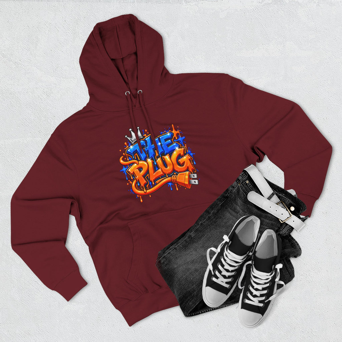Three-Panel Fleece Hoodie-THE PLUG-SCUMMIEBEARZ™️