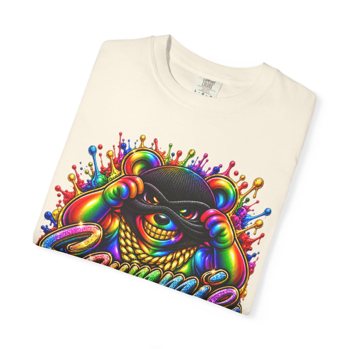 Unisex Garment-Dyed T-shirt-RAINBOW MASK LOGO GLOCK SB CROWN LOGO-SCUMMIEBEARZ™