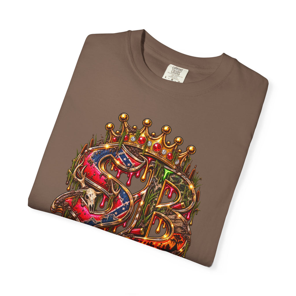 Unisex Garment-Dyed T-shirt-HILLYBILLY CROWN SB LOGO HILLBILLY -SCUMMIEBEARZ™