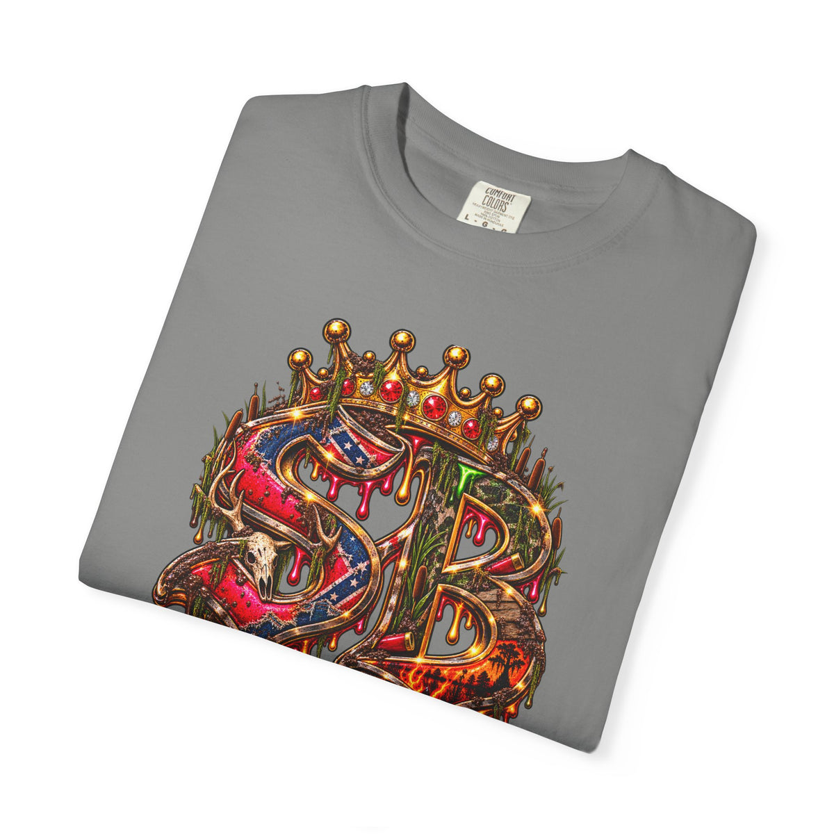 Unisex Garment-Dyed T-shirt-HILBILLYSCUMMIEBEARZ MOONSHINE/CROWN SB LOGO -SCUMMIEBEARZ™