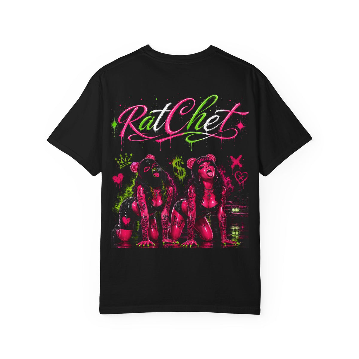 Unisex Garment-Dyed T-shirt-MASK LOGO&RATCHET-SCUMMIEBEARZ™