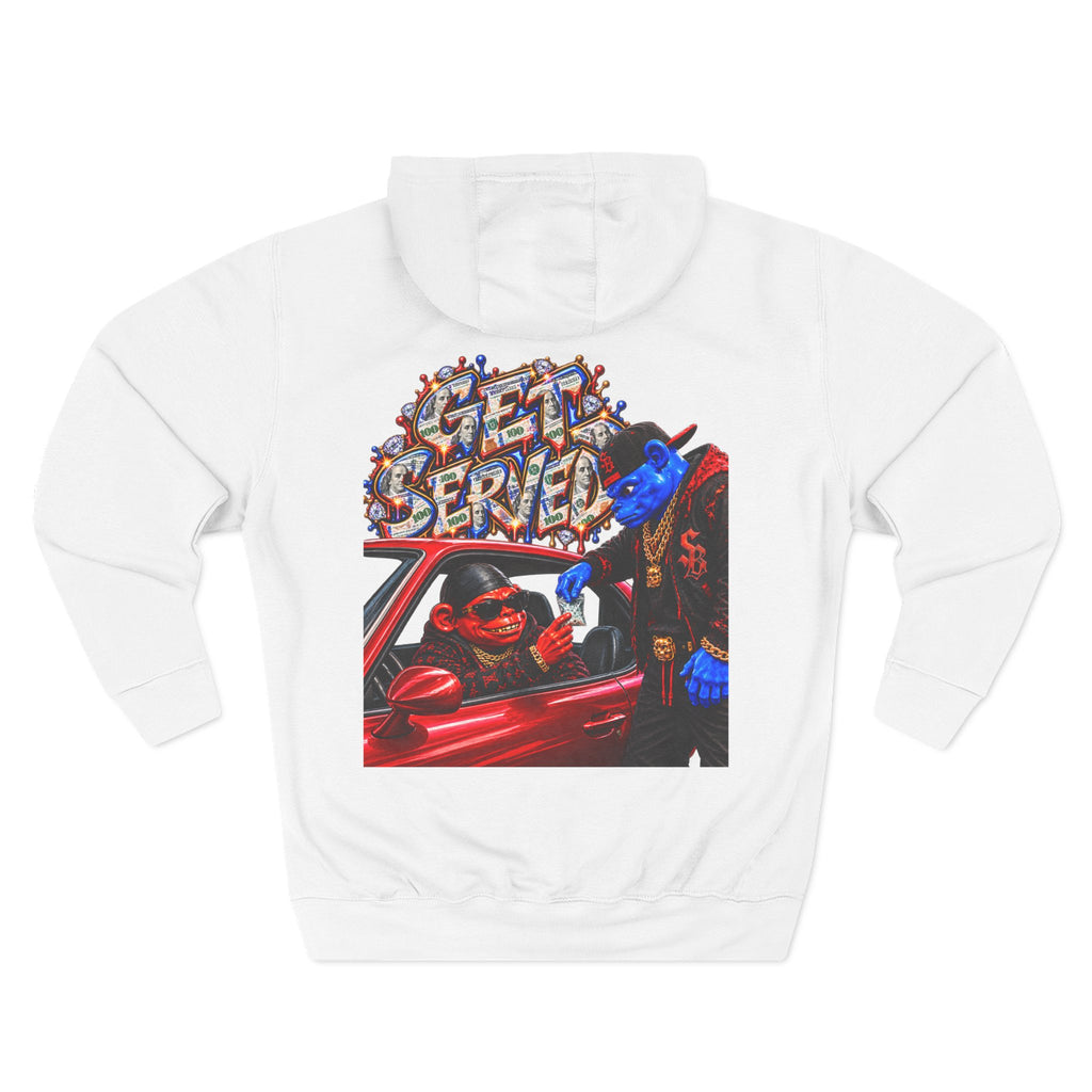 Three-Panel Fleece Hoodie-GET SERVED-SCUMMIEBEARZ™️