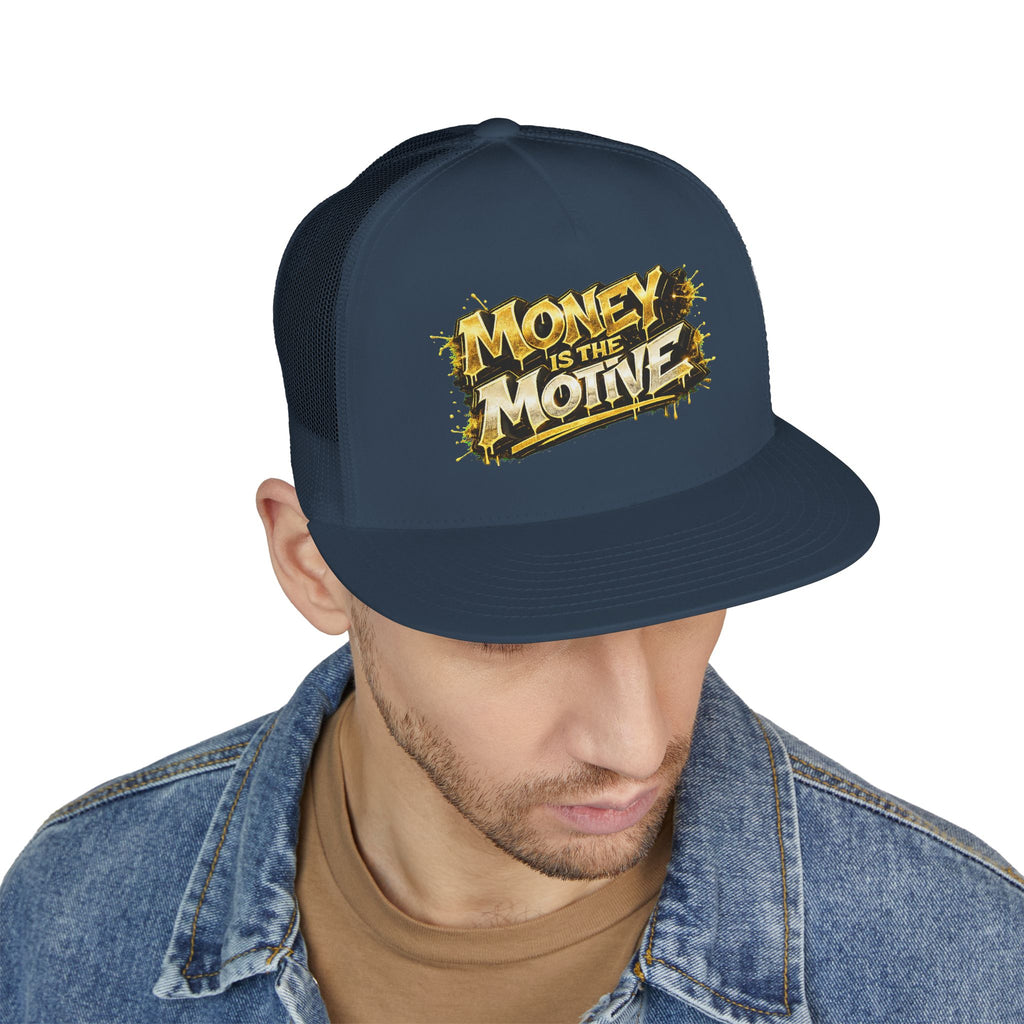 5 Panel Trucker Cap-GOLD MONEY IS THE MOTIVE-SCUMMIEBEARZ™