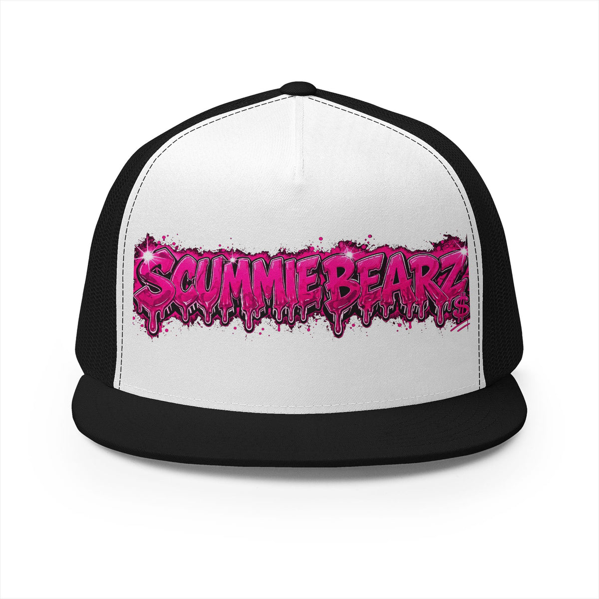 5 Panel Trucker Cap-PINK SCUMMIEBEARZ LOGO-SCUMMIEBEARZ™