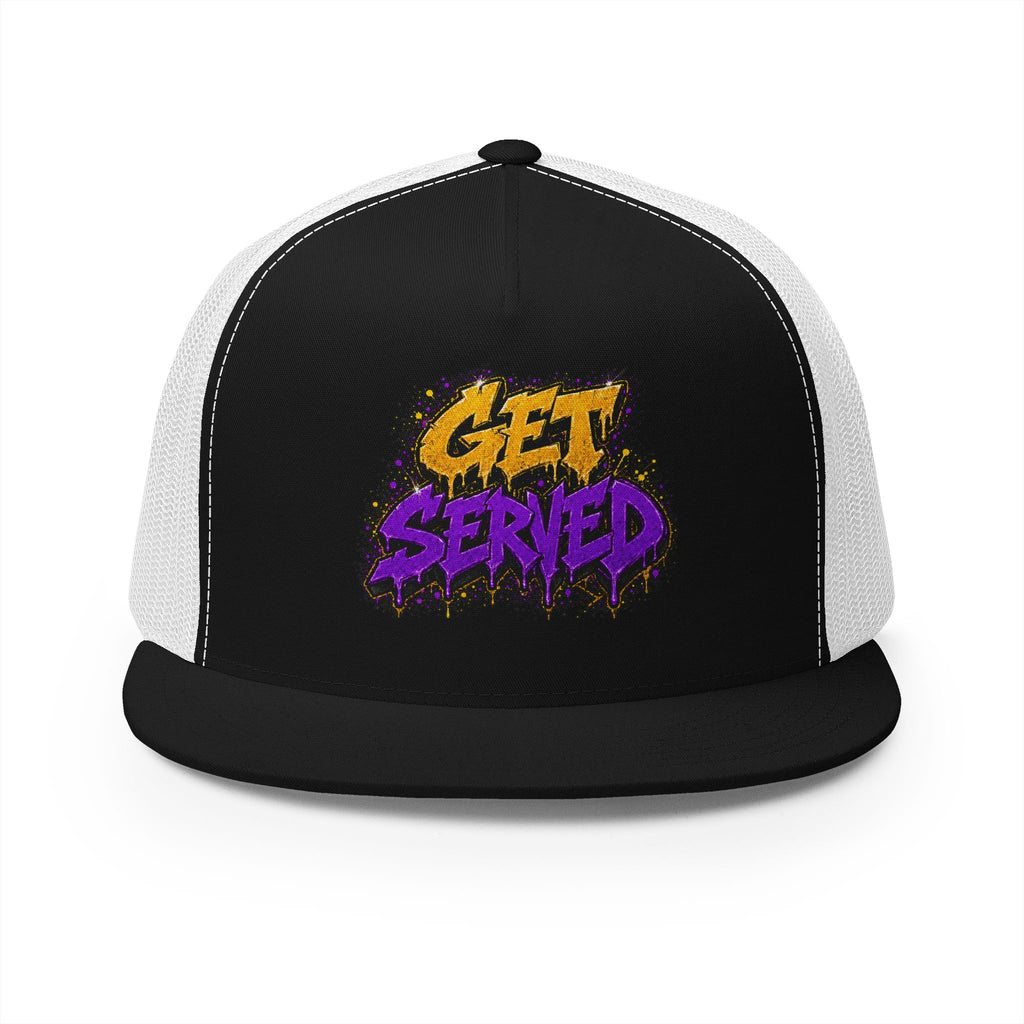 5 Panel Trucker Cap-GOLD/PURPLE GET SERVED-SCUMMIEBEARZ™