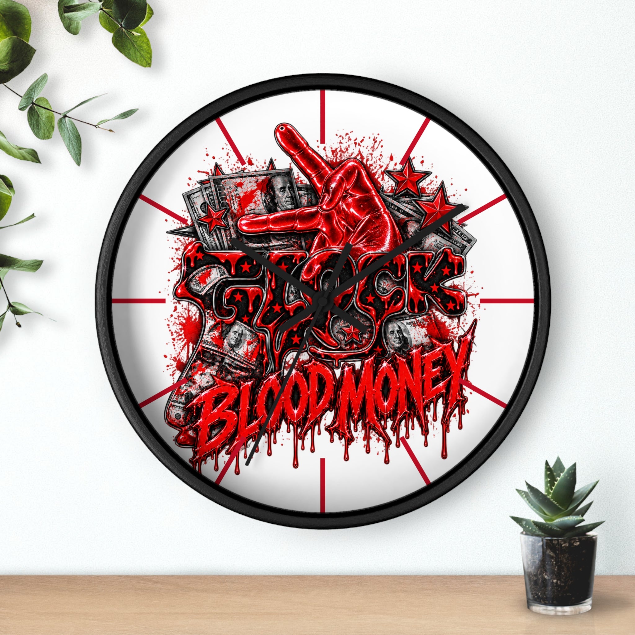 Wall Clock-Blood Money Glock-SCUMMIEBEARZ™️