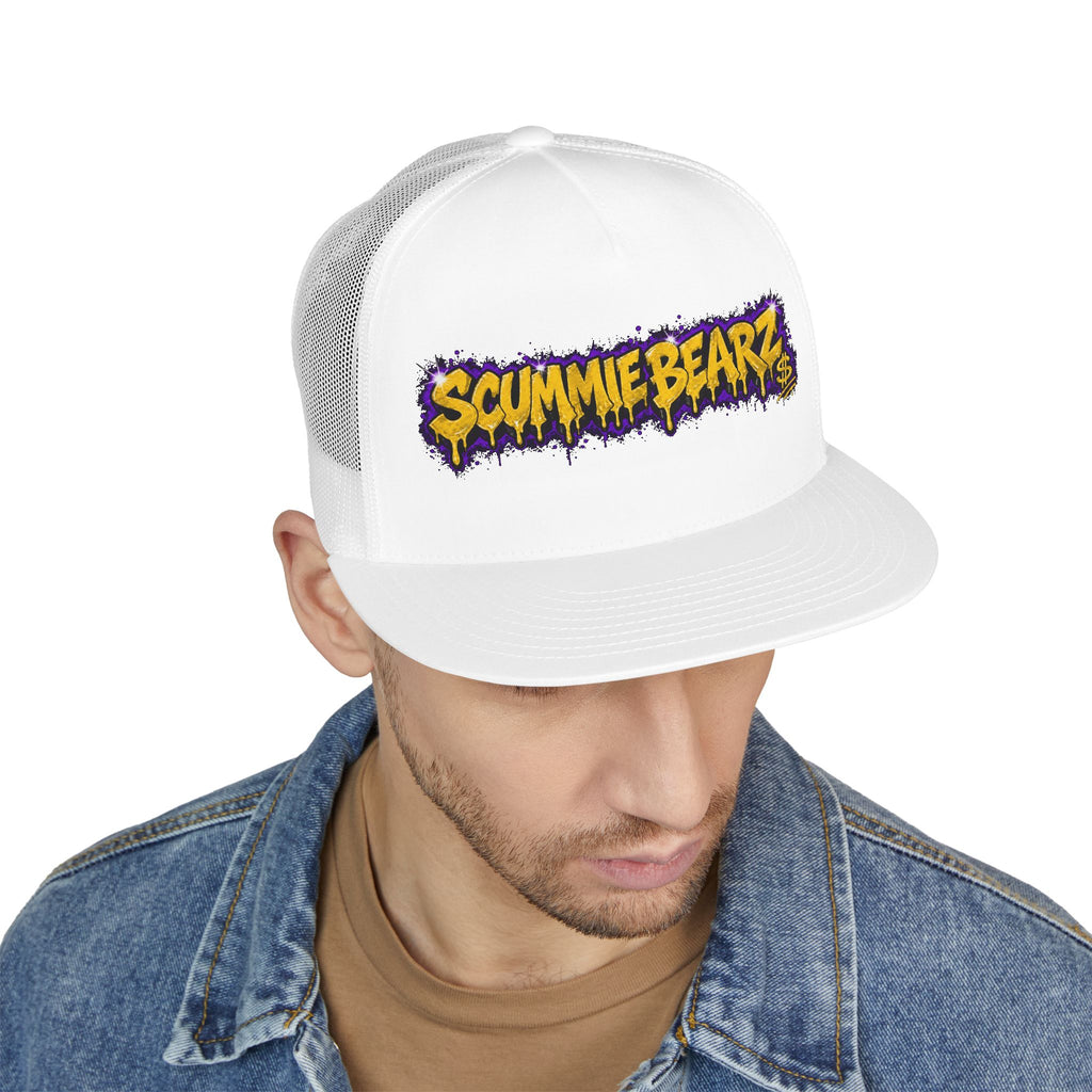 5 Panel Trucker Cap-GOLD/PURPLE SCUMMIEBEARZ LOGO-SCUMMIEBEARZ™