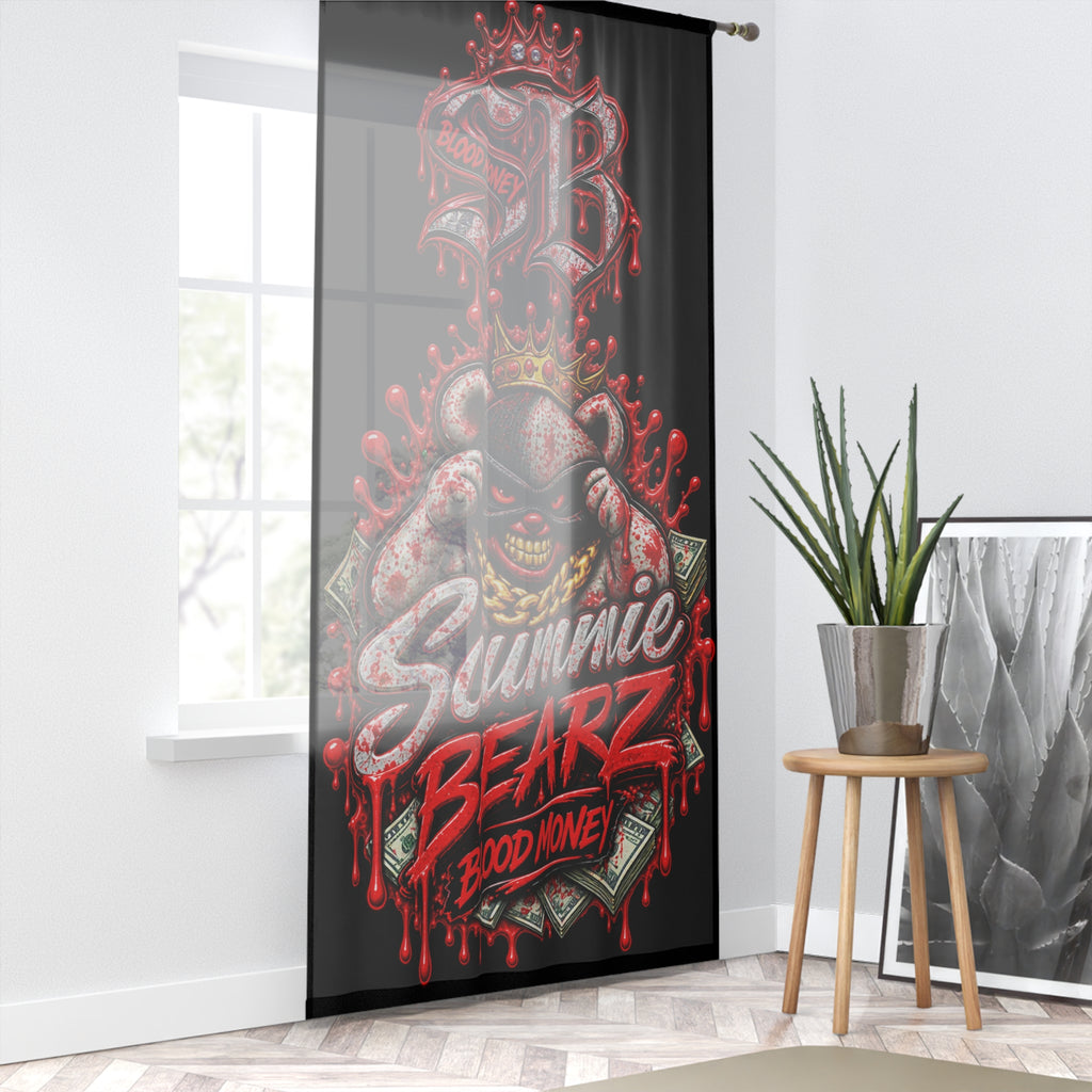 Window Curtain-Blood Money Logo-SCUMMIEBEARZ™