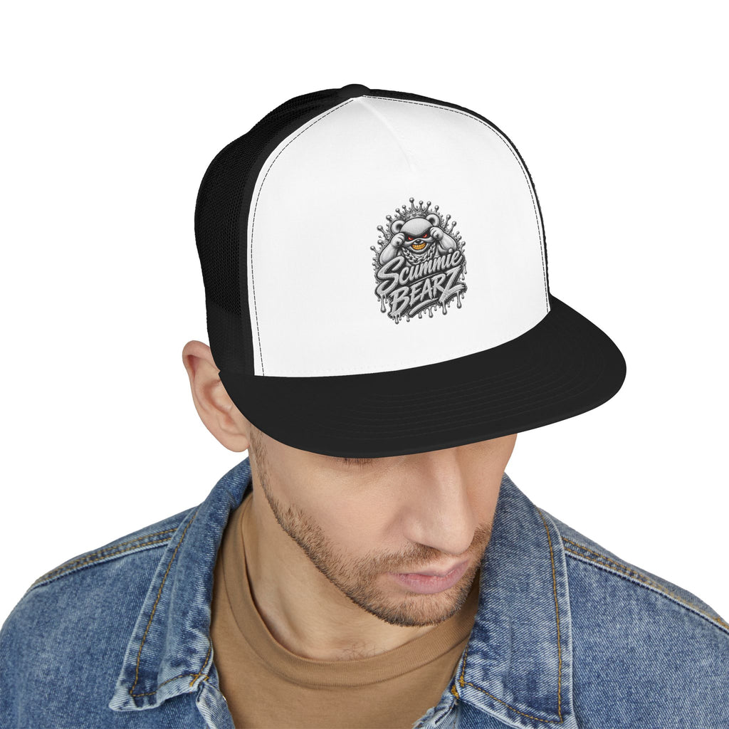 5 Panel Trucker Cap-SILVER MASK LOGO-SCUMMIEBEARZ™