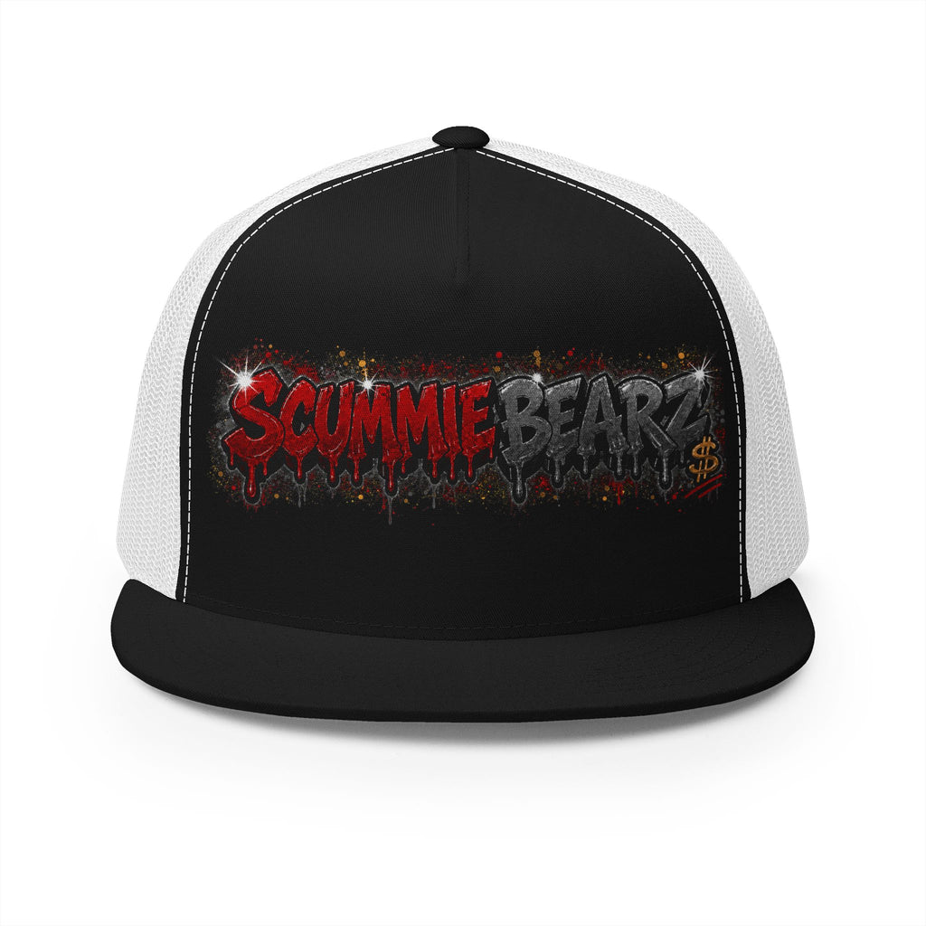 5 Panel Trucker Cap-RED/CHARCOAL SCUMMIEBEARZ LOGO-SCUMMIEBEARZ™