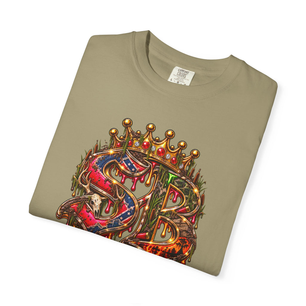 Unisex Garment-Dyed T-shirt-HILLBILLY CROWN SB LOGO HILLBILLY -SCUMMIEBEARZ™