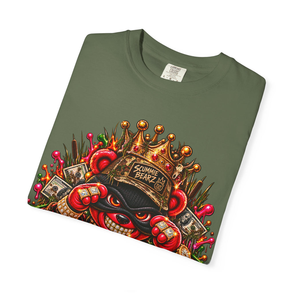 Unisex Garment-Dyed T-shirt-HILLBILLY cROWN MASK/GLOCK LOGO-SCUMMIEBEARZ™️