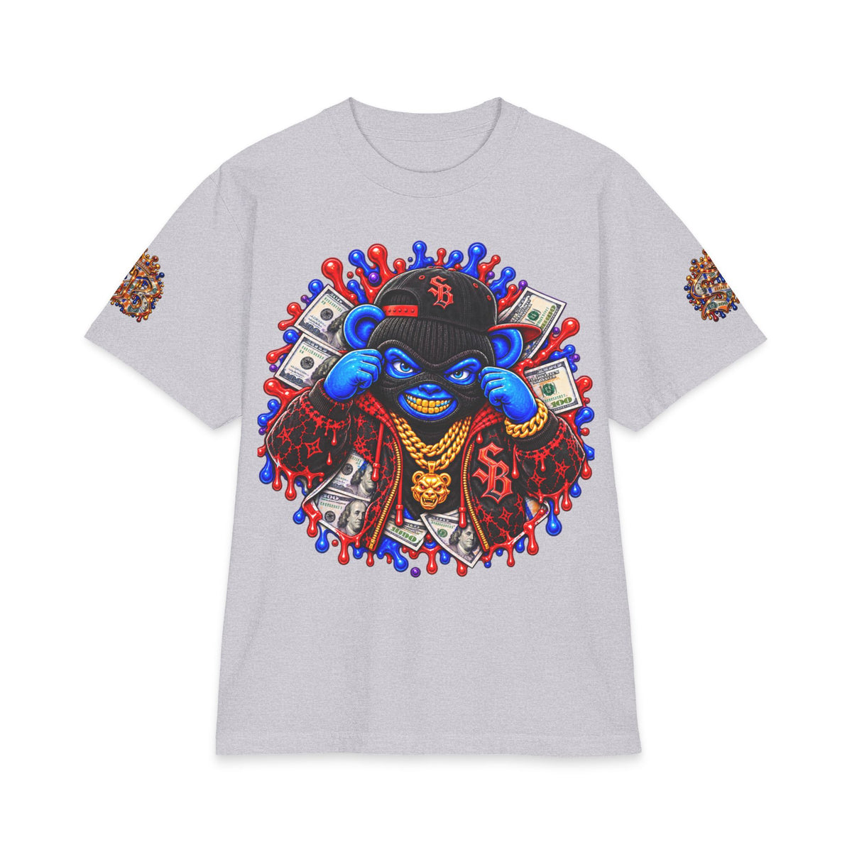 Get Served Red/Blue Remix | SCUMMIEBEARZ™ Shaka Wear Heavyweight Tee