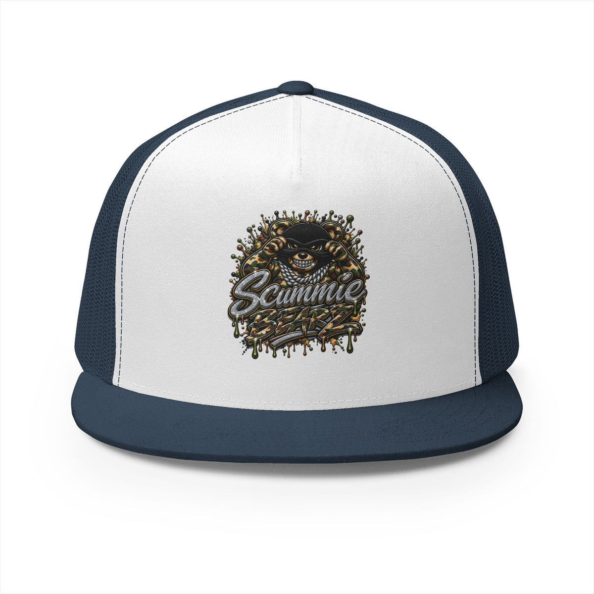 5 Panel Trucker CAP-CAMOUFLAGE MASK LOGO-SCUMMIEBEARZ™