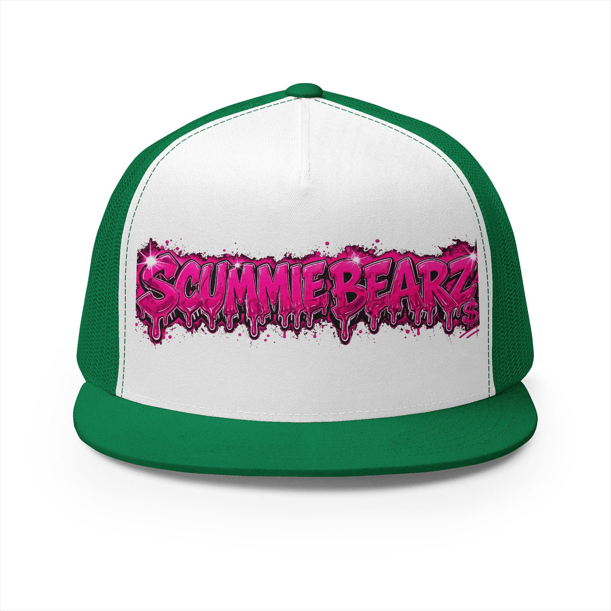 5 Panel Trucker Cap-PINK SCUMMIEBEARZ LOGO-SCUMMIEBEARZ™