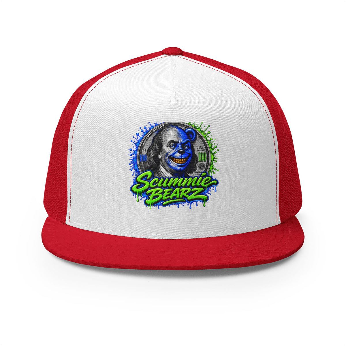 5 Panel Trucker Cap- BLUE BENJAMIN FRANKLIN-SCUMMIEBEARZ™️