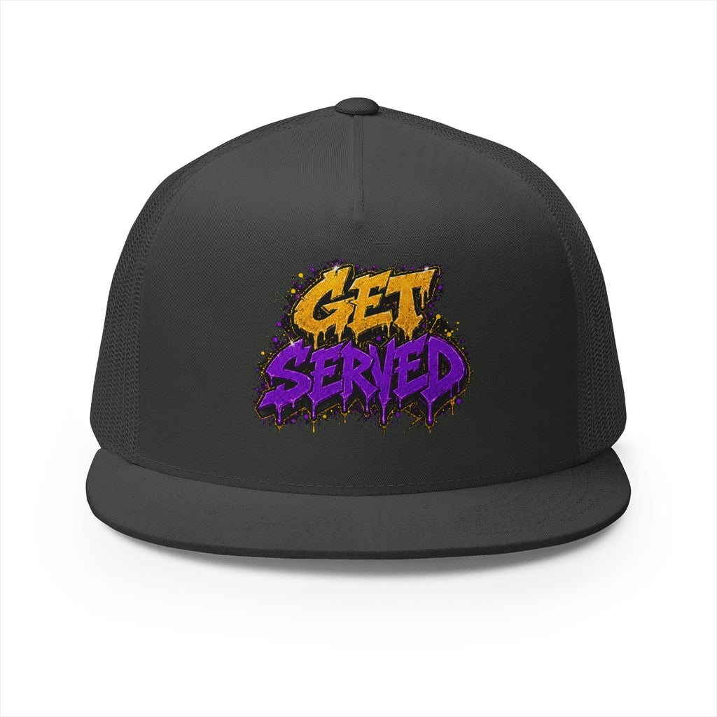 5 Panel Trucker Cap-GOLD/PURPLE GET SERVED-SCUMMIEBEARZ™