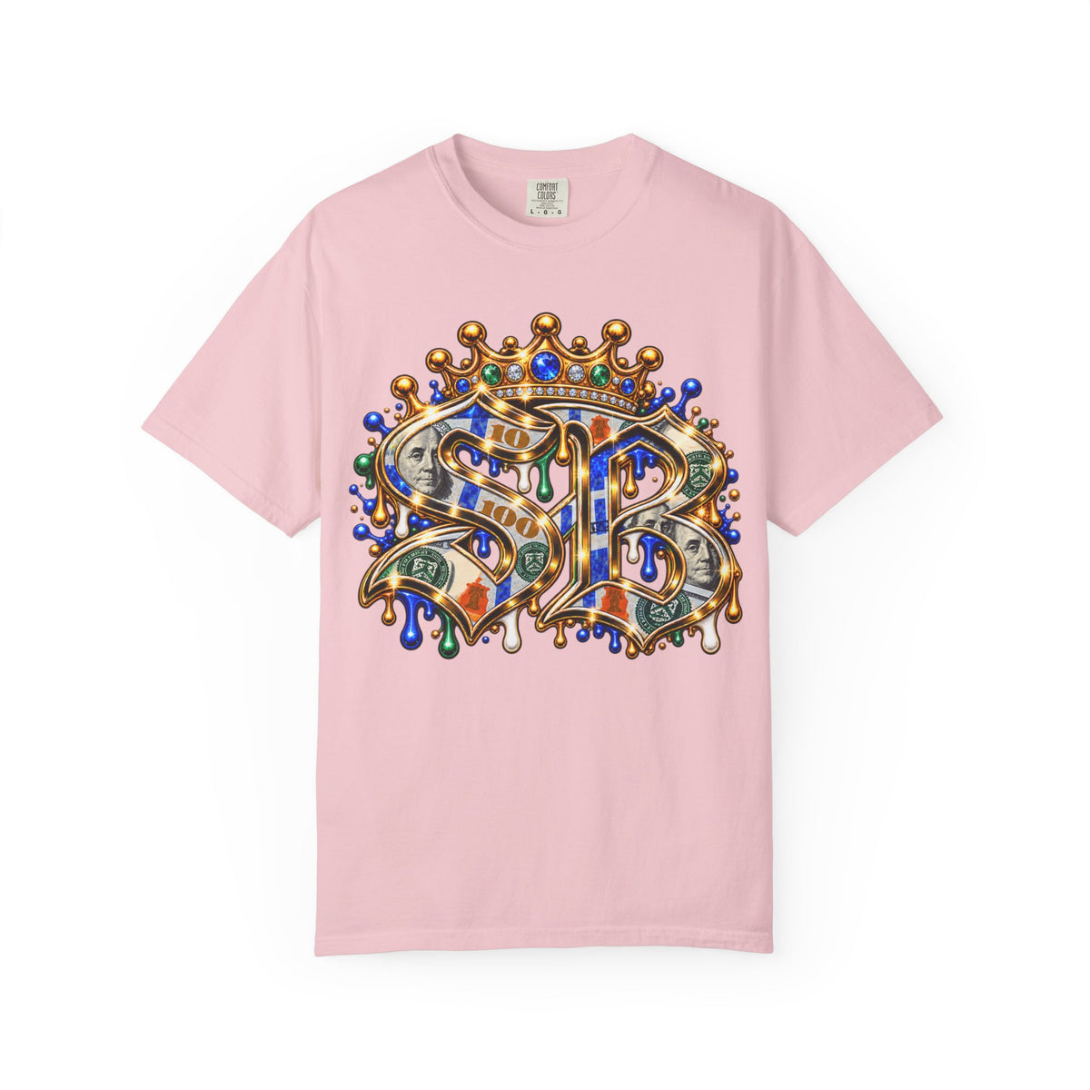 Unisex Garment-Dyed T-SHIRT-BLUE MONEY GLOCK/SB LOGO-SCUMMIEBEARZ™