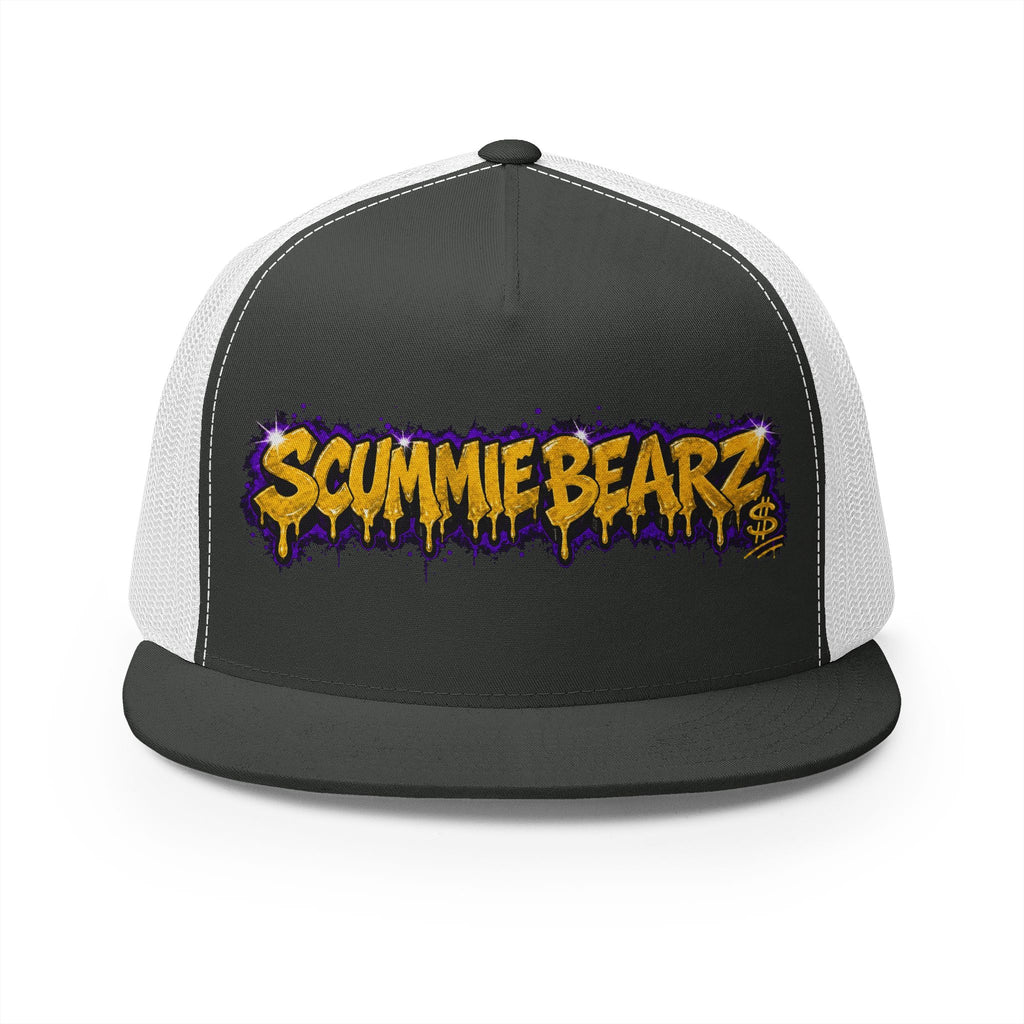 5 Panel Trucker Cap-GOLD/PURPLE SCUMMIEBEARZ LOGO-SCUMMIEBEARZ™