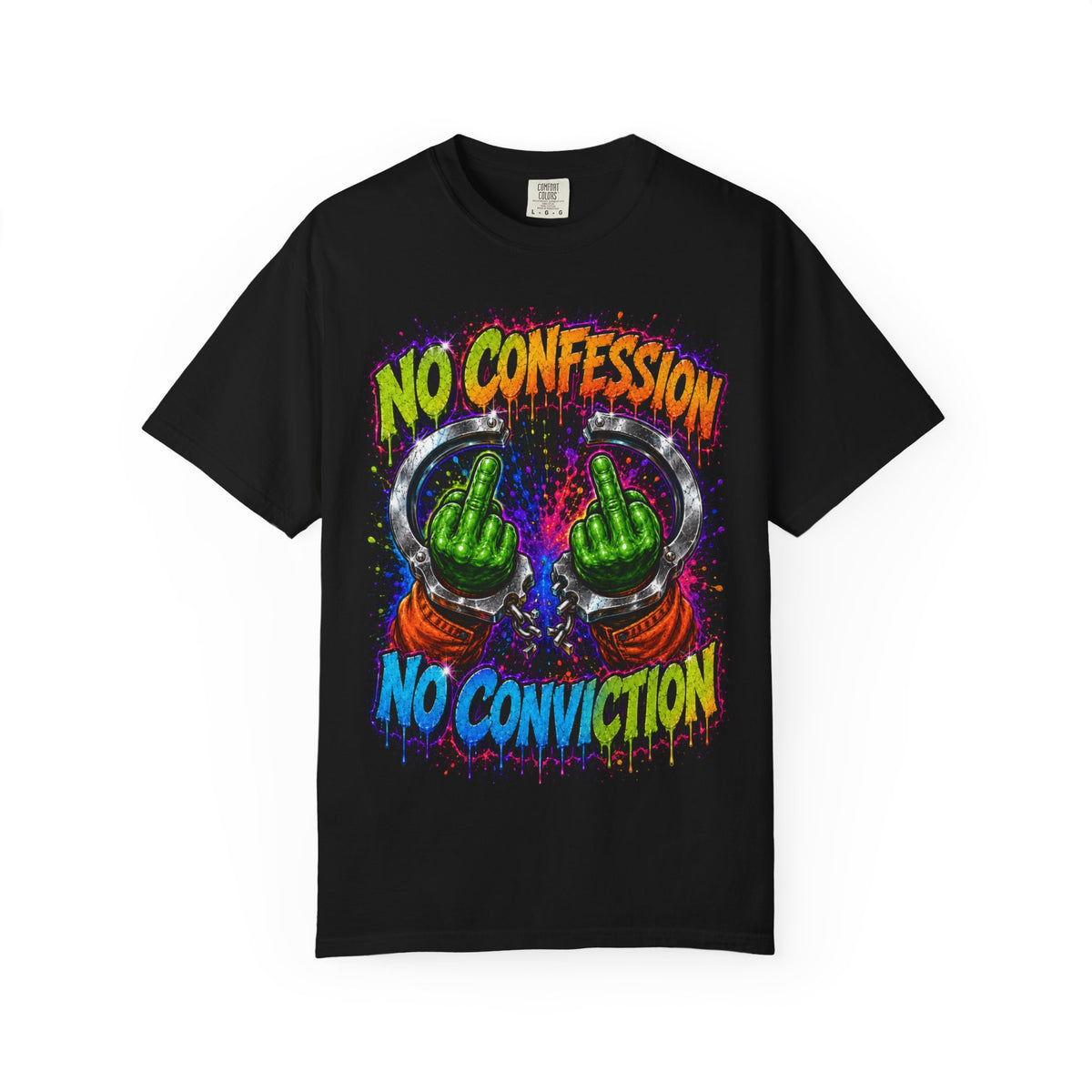 Unisex Garment-Dyed T-SHIRT- NO CONFESSION NO CONVICTION/ SCUMMIEBEARZ™