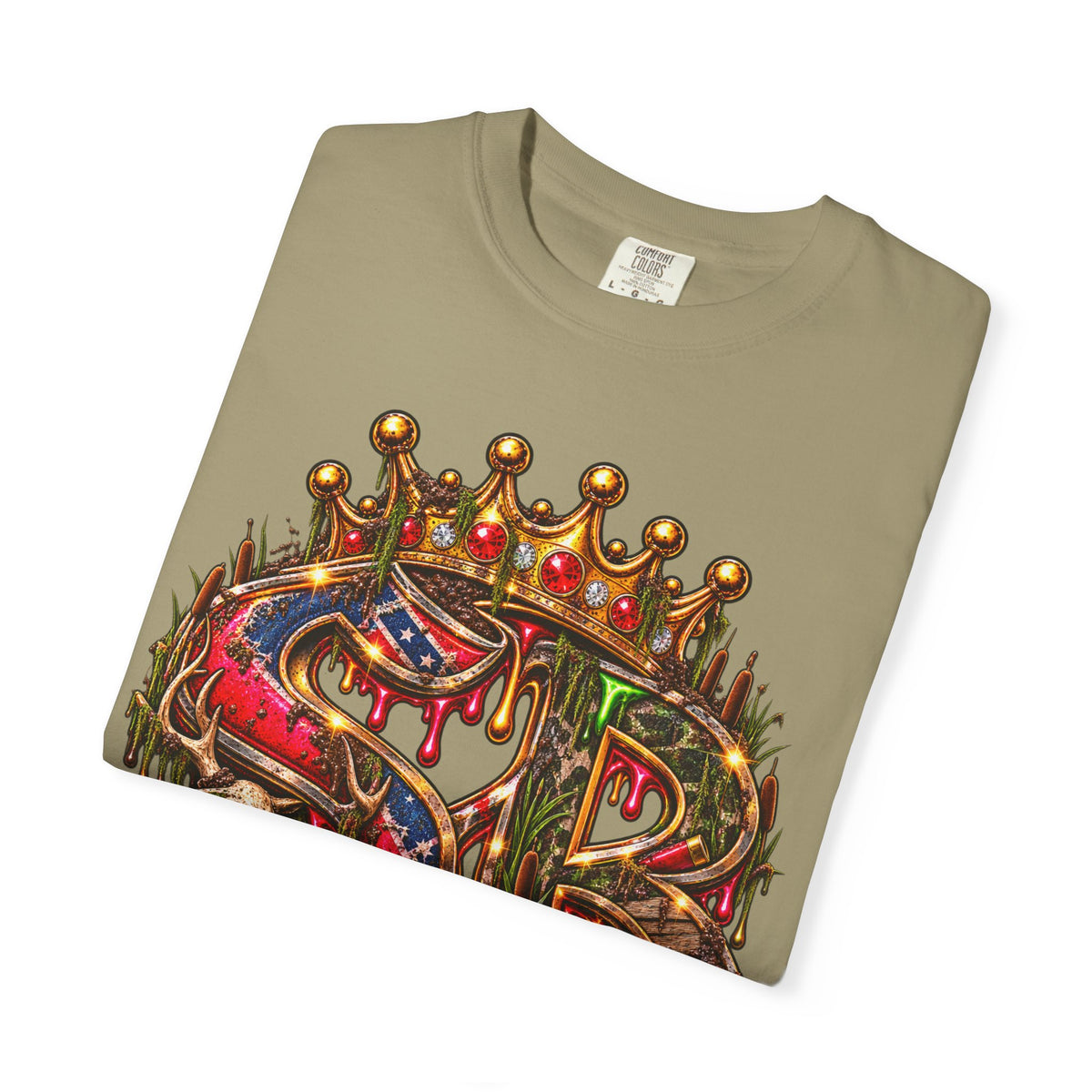 Unisex Garment-Dyed T-SHIRT-HILLBILLY GLOCK/SB CROWN LOGO-SCUMMIEBEARZ™