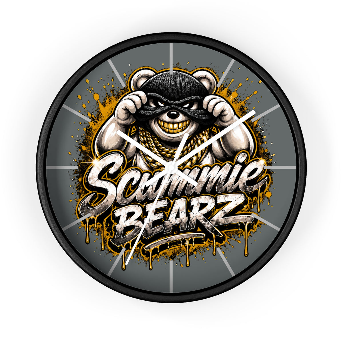 Wall Clock-Logo Gold and Silver-SCUMMIEBEARZ™️