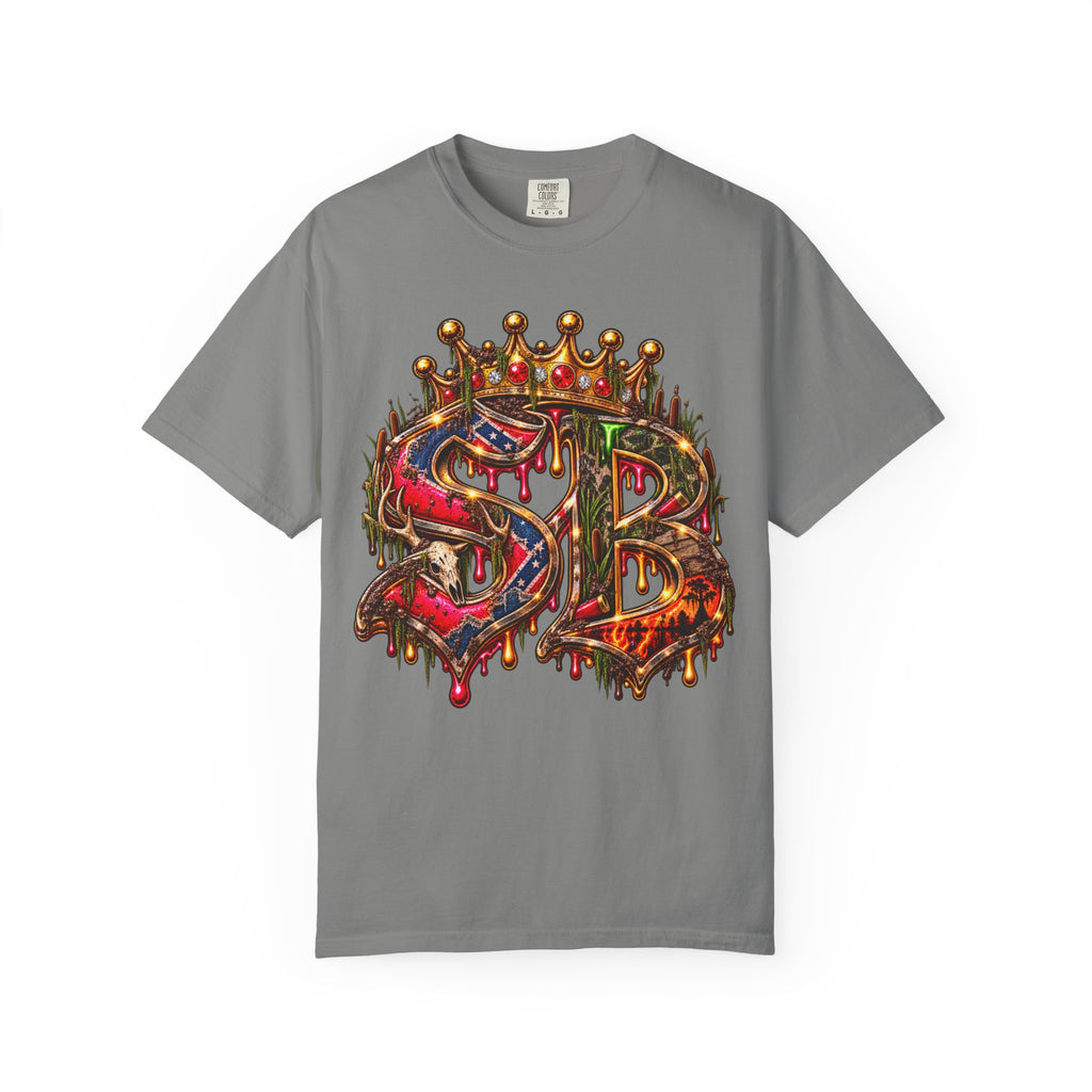 Unisex Garment-Dyed T-SHIRT-HILLBILLY GLOCK/SB CROWN LOGO-SCUMMIEBEARZ™