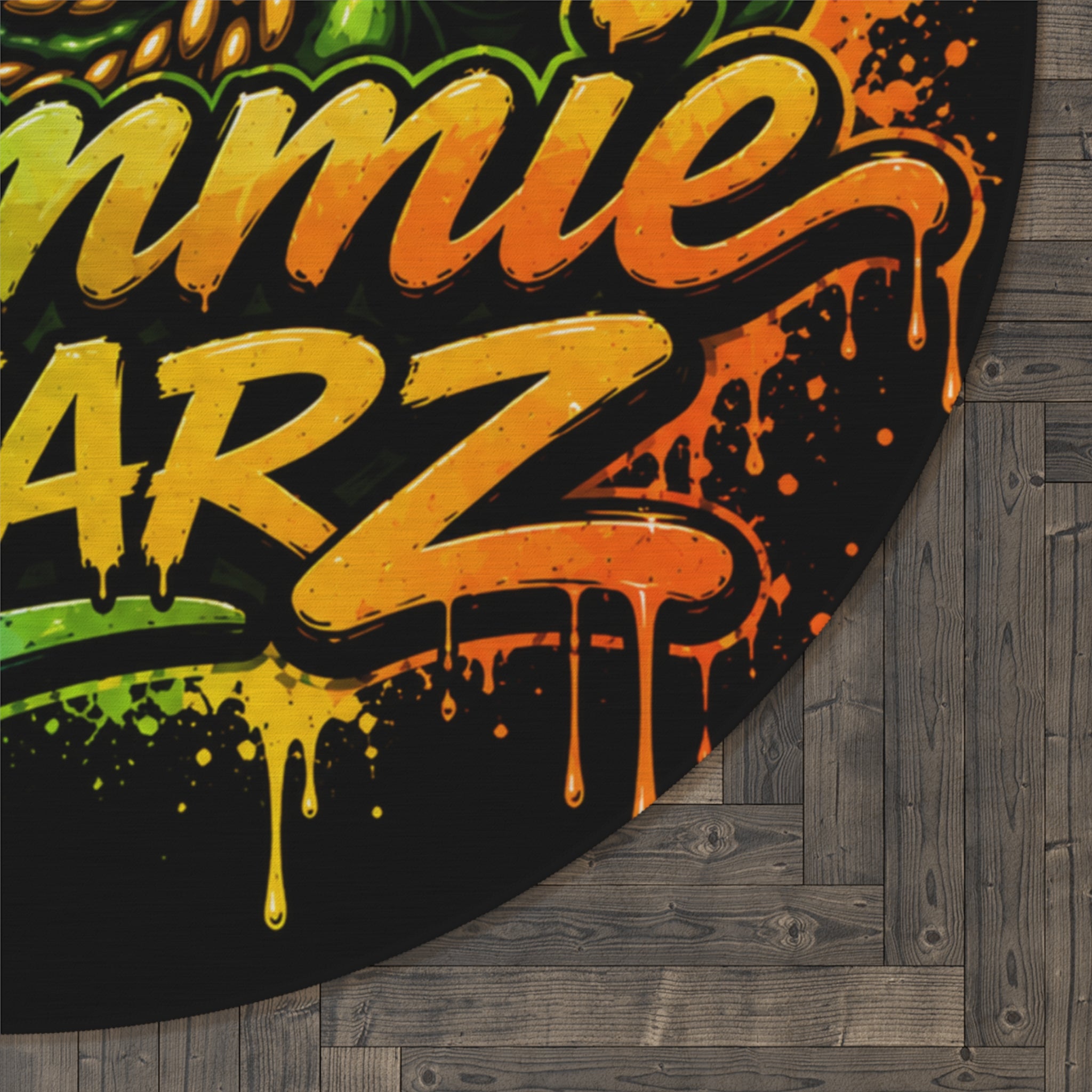 SCUMMIEBEARZ🔵 Blue/Green🟢Logo Round Rug