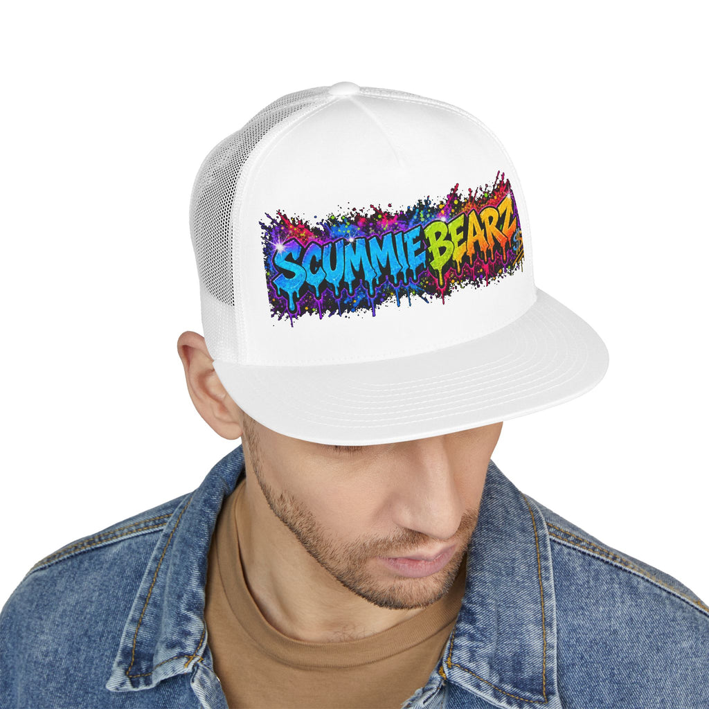 5 Panel Trucker Cap-RAINBOW SCUMMIEBEARZ LOGO-SCUMMIEBEARZ™