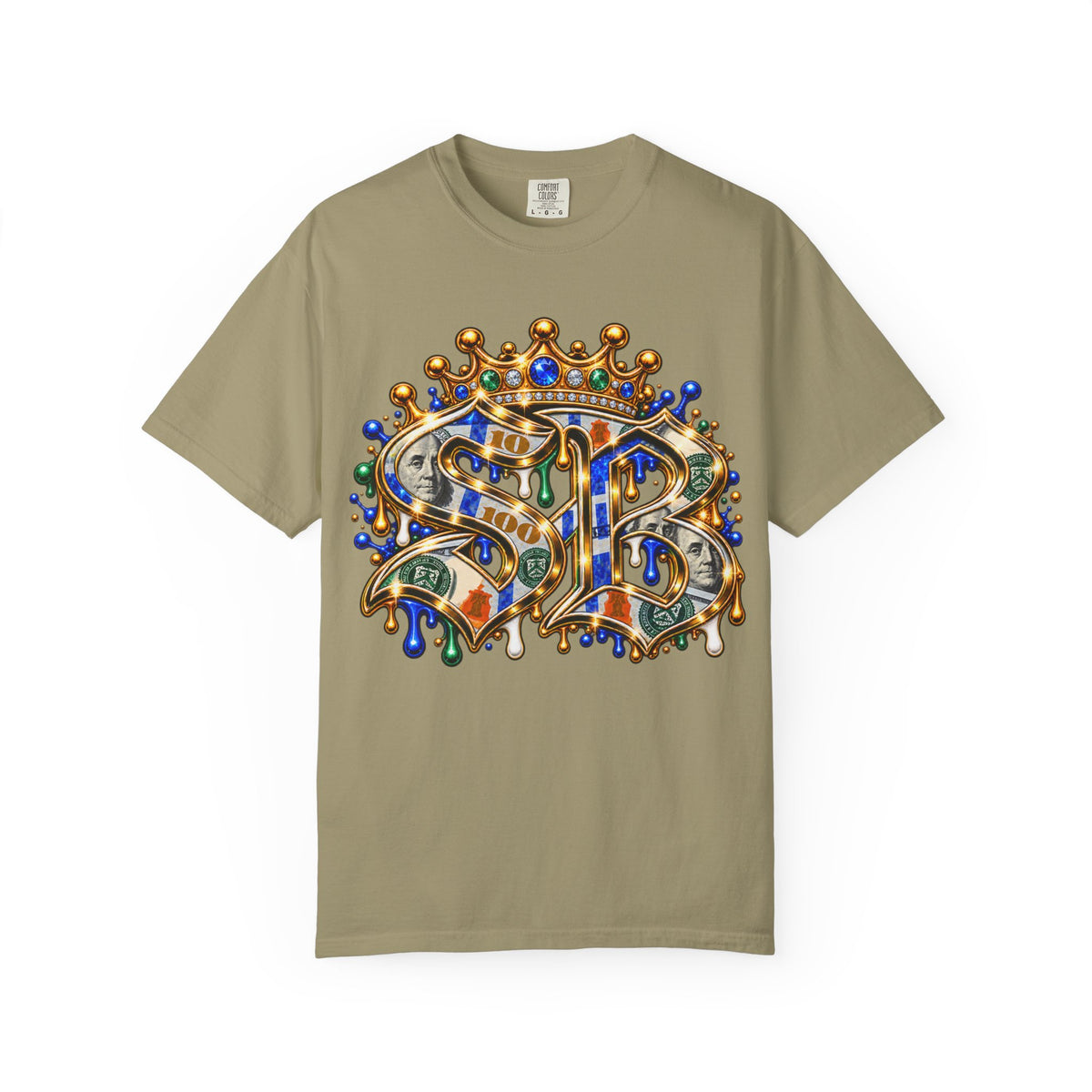 Unisex Garment-Dyed T-SHIRT-MONEY HUNGRY/SB LOGO-SCUMMIEBEARZ™
