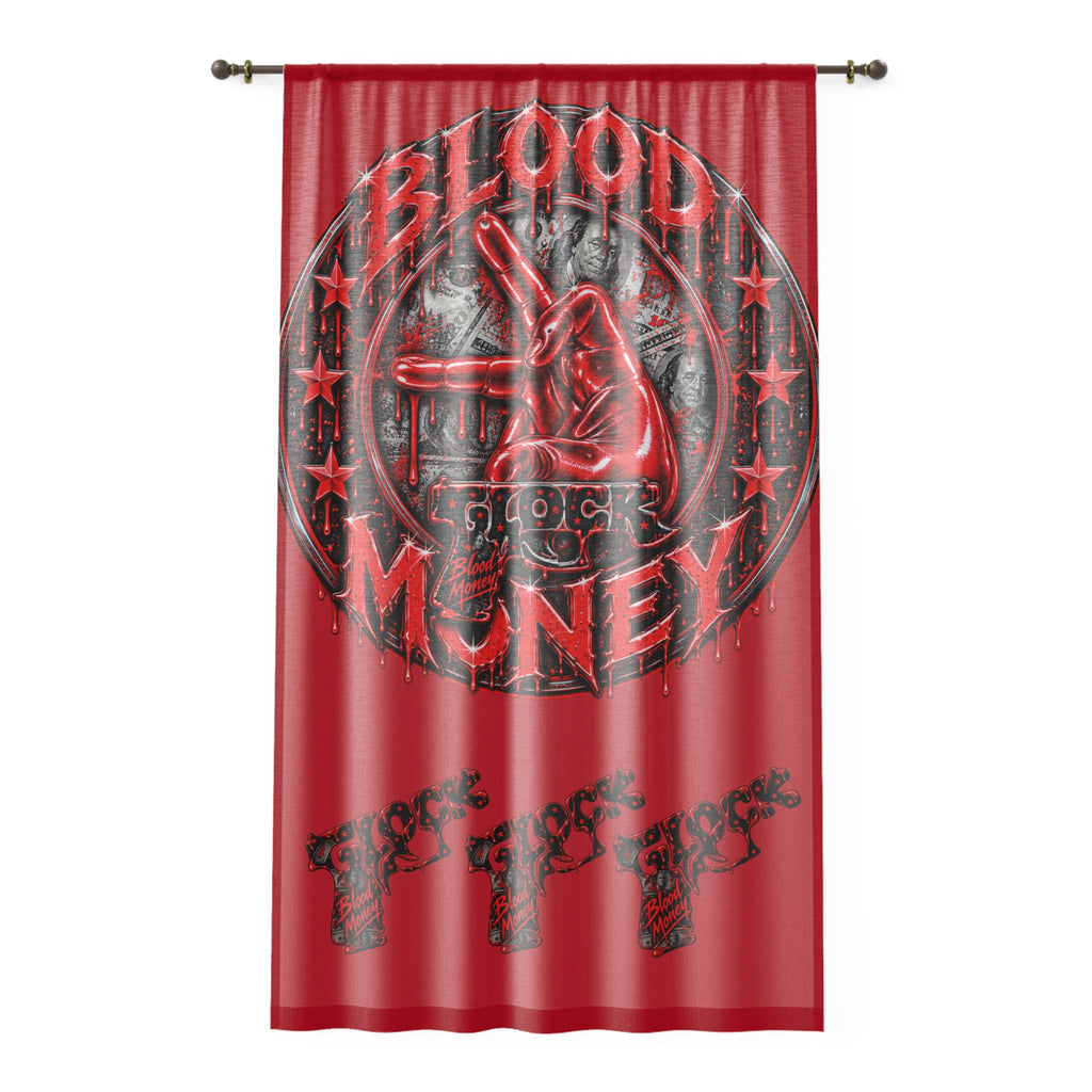 Window Curtain-Blood Money Red-SCUMMIEBEARZ™