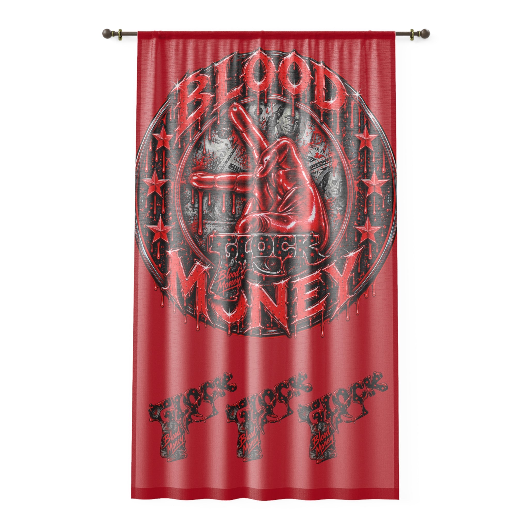 Window Curtain-Blood Money Red-SCUMMIEBEARZ™