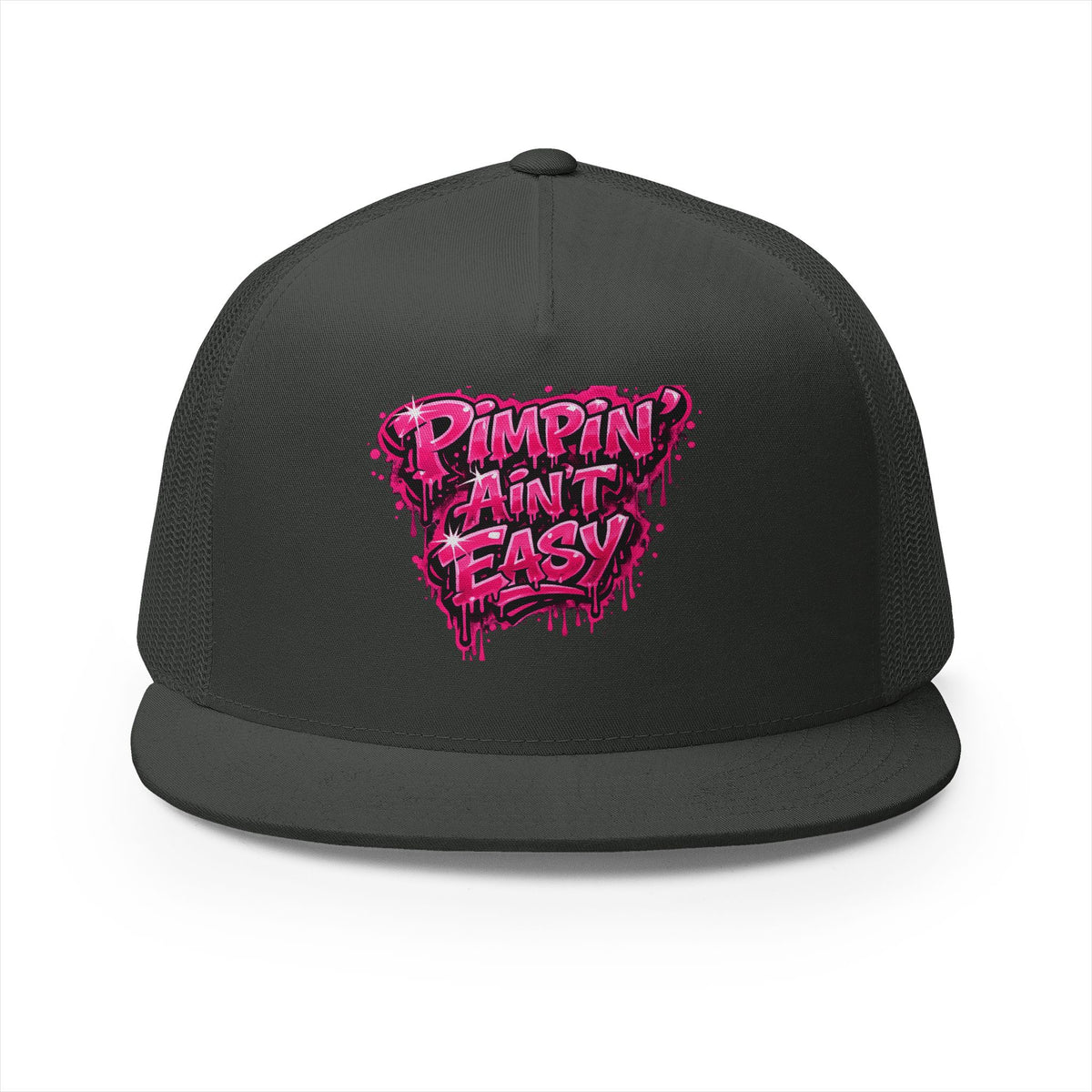 5 Panel Trucker Cap-PINK PIMPIN AINT EASY -SCUMMIEBEARZ™