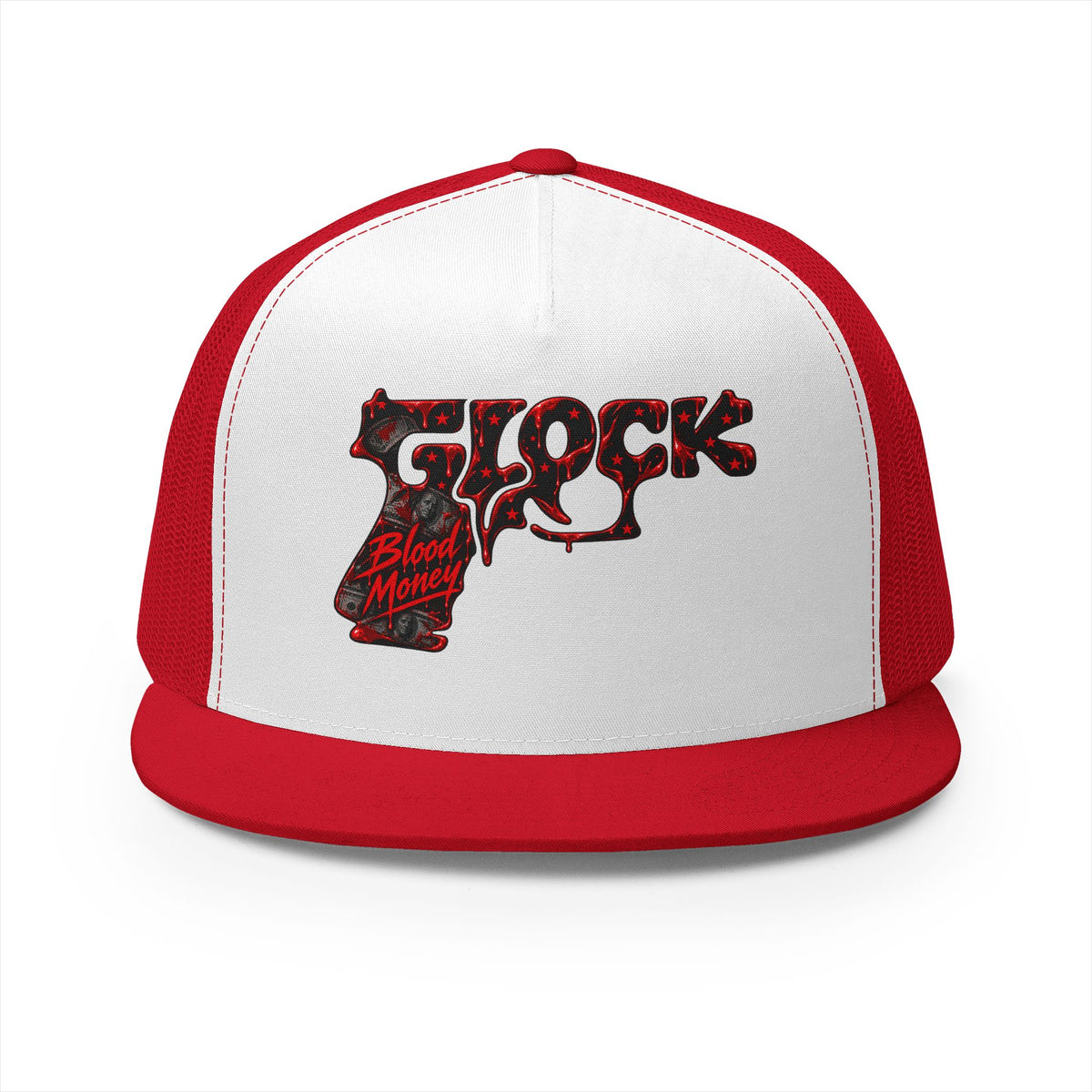 5 Panel Trucker Cap-BLOOD MONEY GLOCK-SCUMMIEBEARZ™️