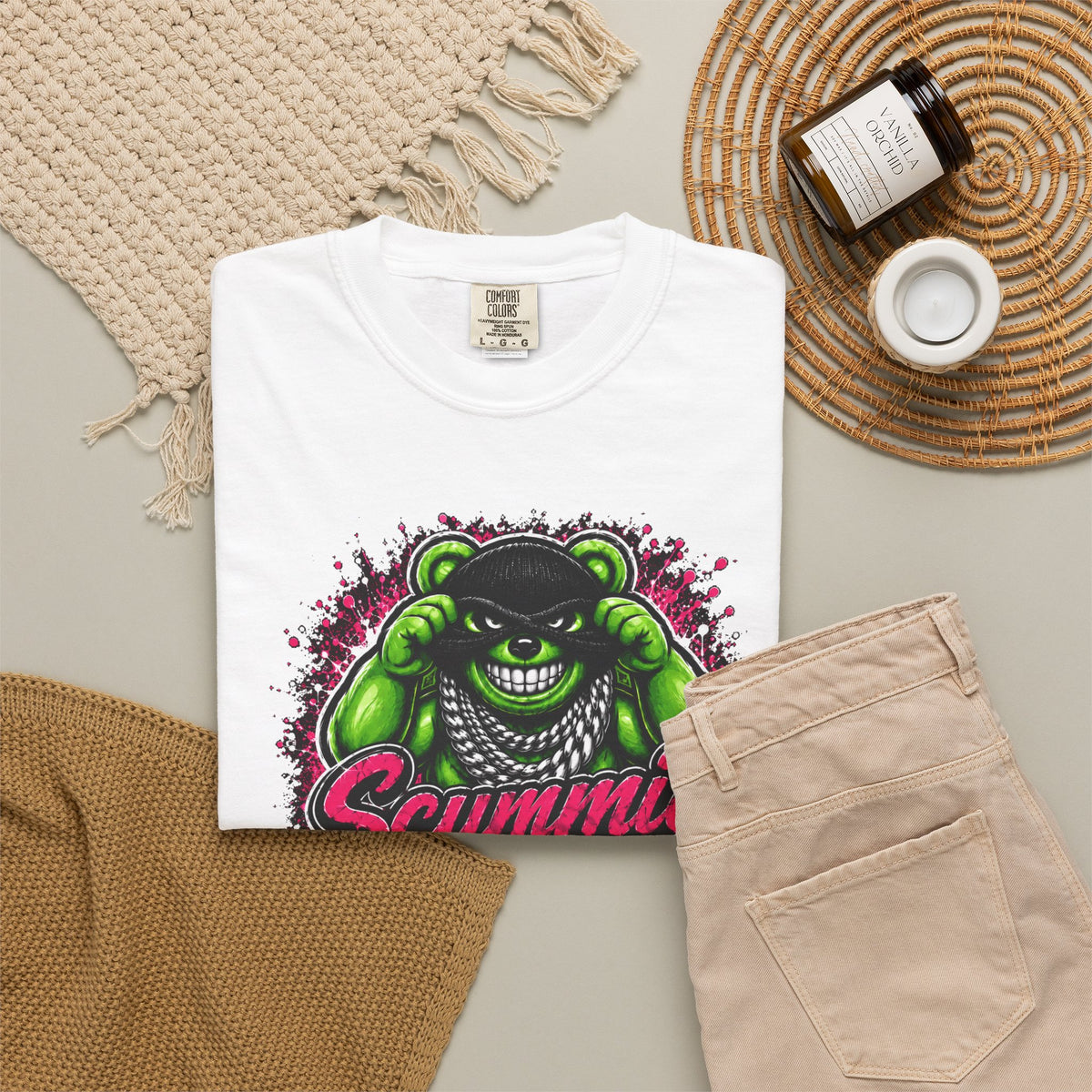 Unisex Garment-Dyed T-shirt-MASK LOGO&RATCHET-SCUMMIEBEARZ™