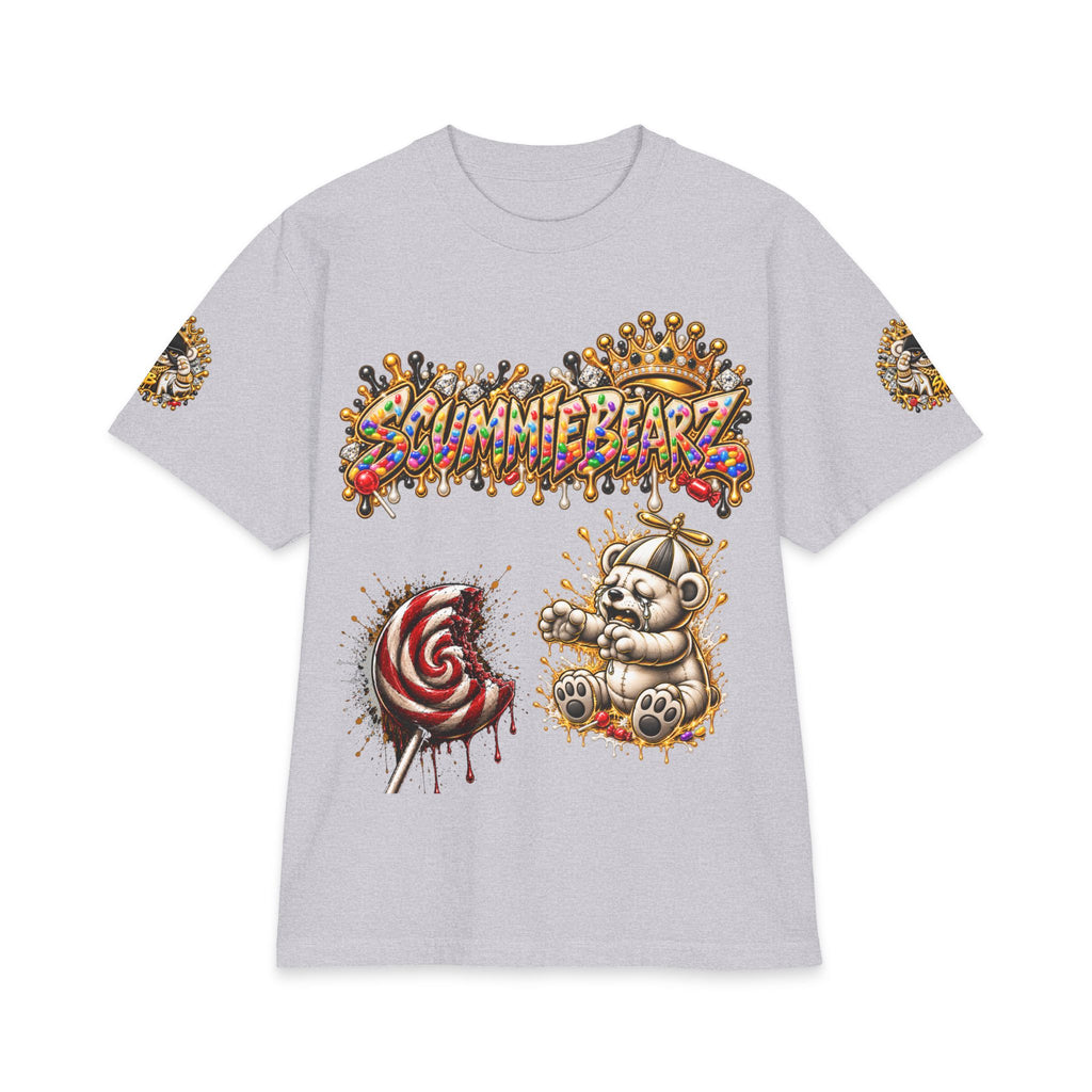 Like Stealing Candy from a Baby — White & Gold Edition | SCUMMIEBEARZ™ Shaka Wear Heavyweight Tee